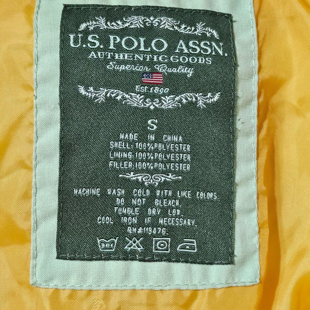 US Polo Assn Puffer Vest Snap Zip Front High Neck Embroidered Logo Womens Size S - Picture 8 of 11